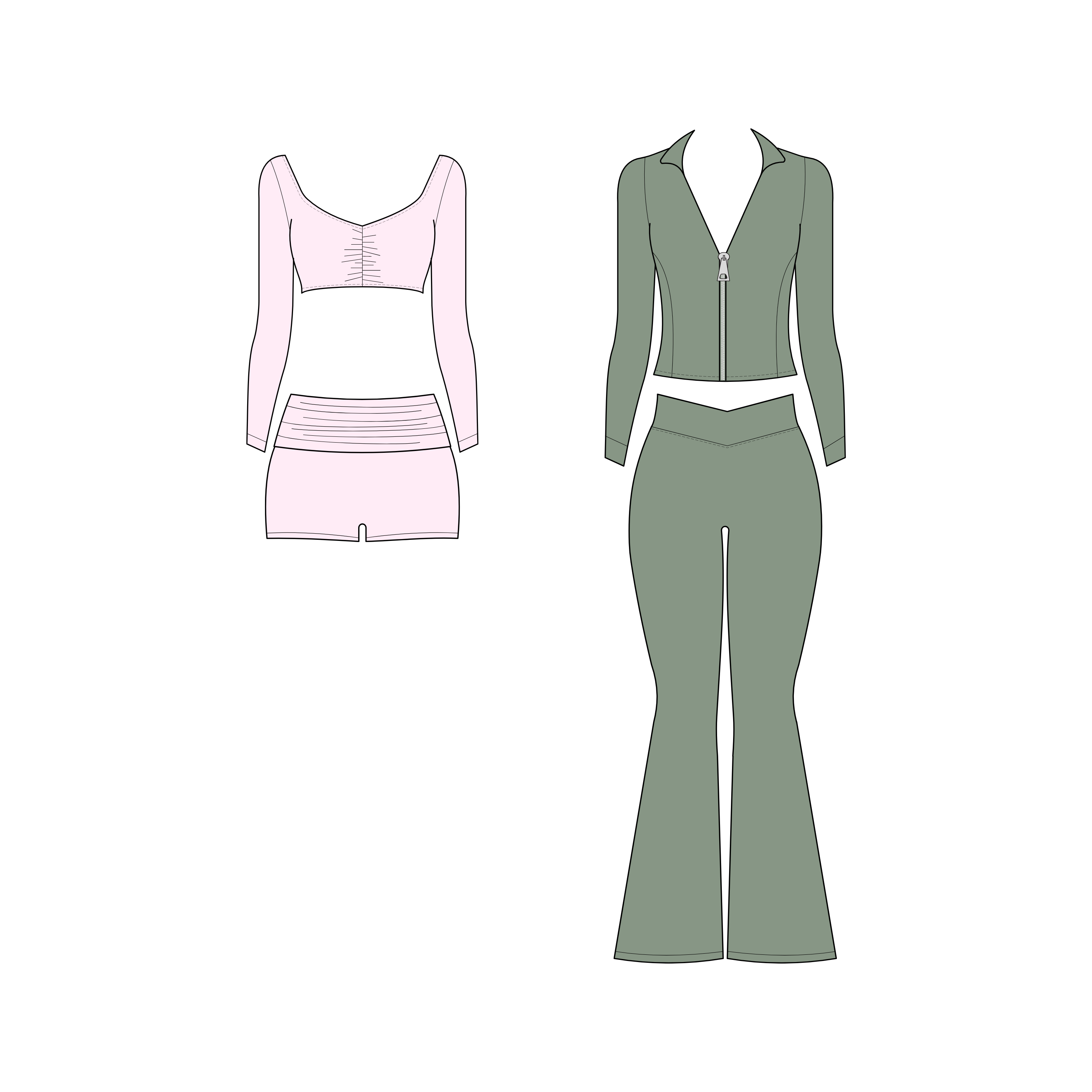 A pink workout set and a green workout set from the Gym Babe Mockup Pack