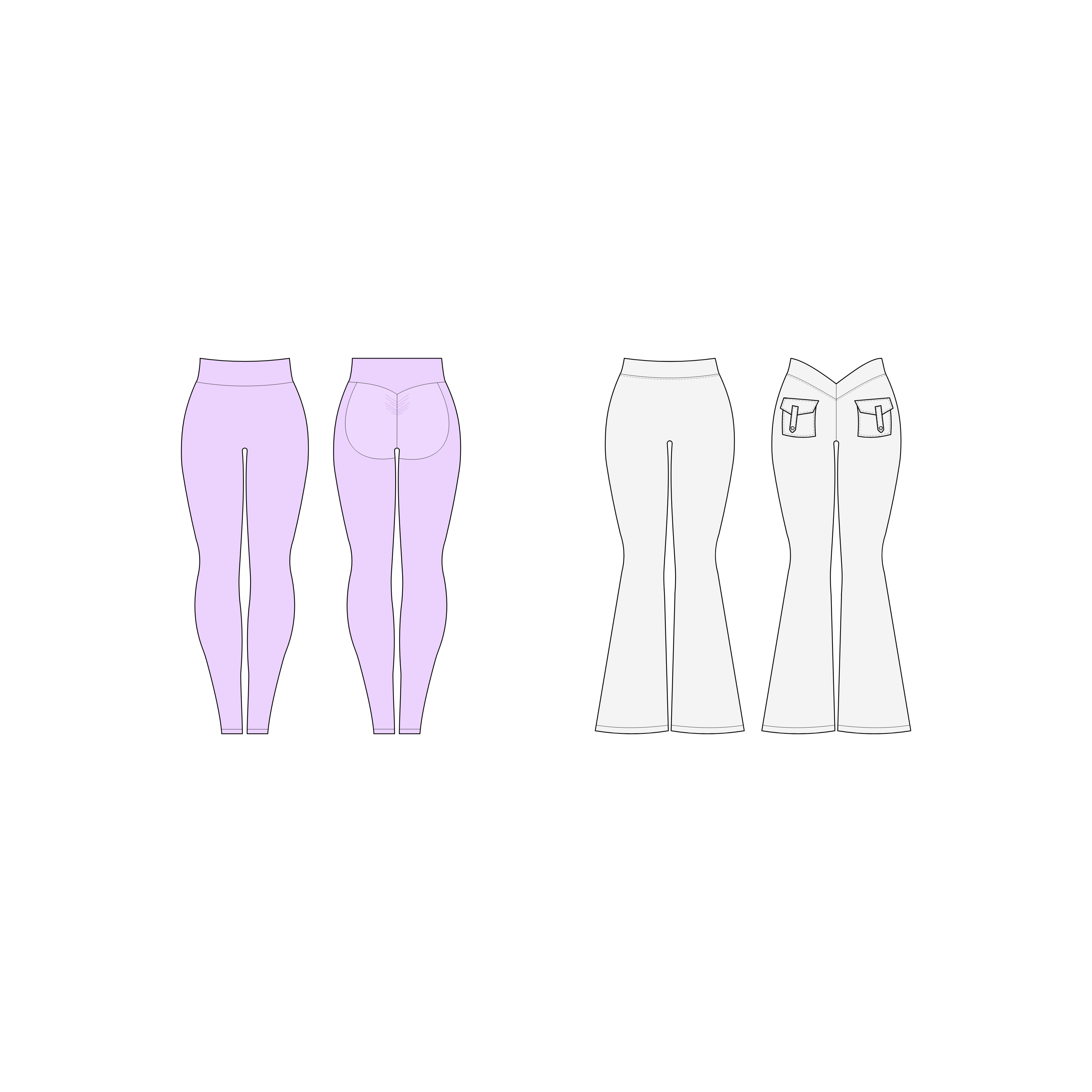 A pair of purple leggings and a pair of grey leggings from the Gym Babe Mockup Pack
