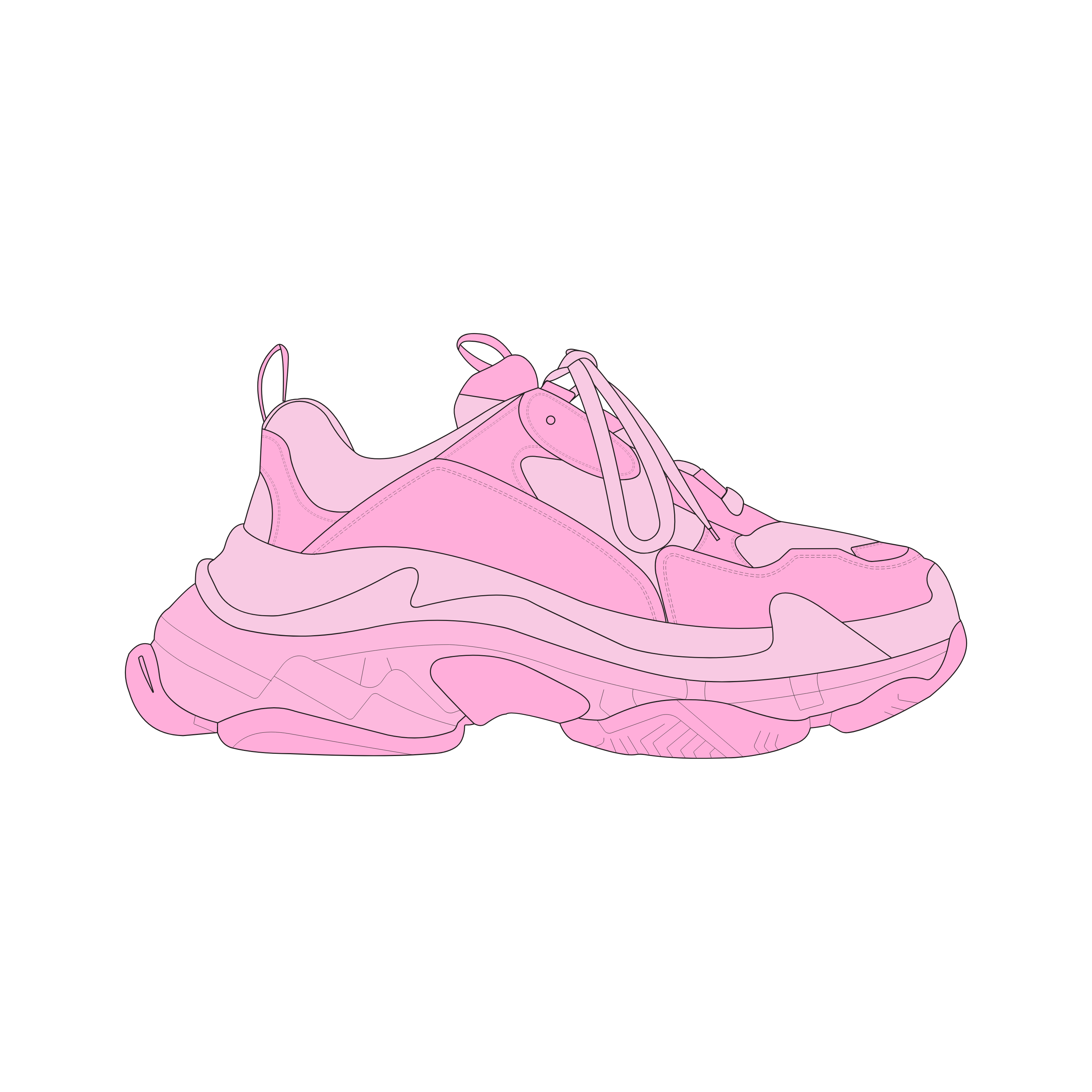 A pink sneaker mockup