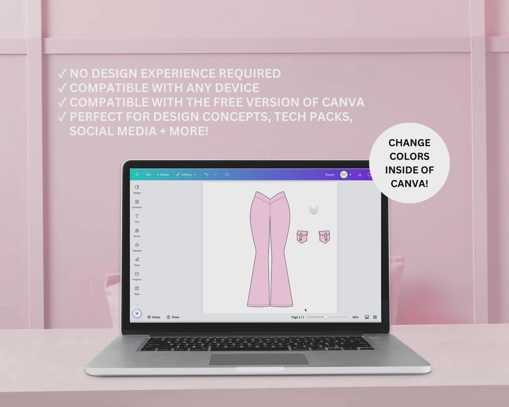 A short video showing the ability to change colors of a mockup in Canva