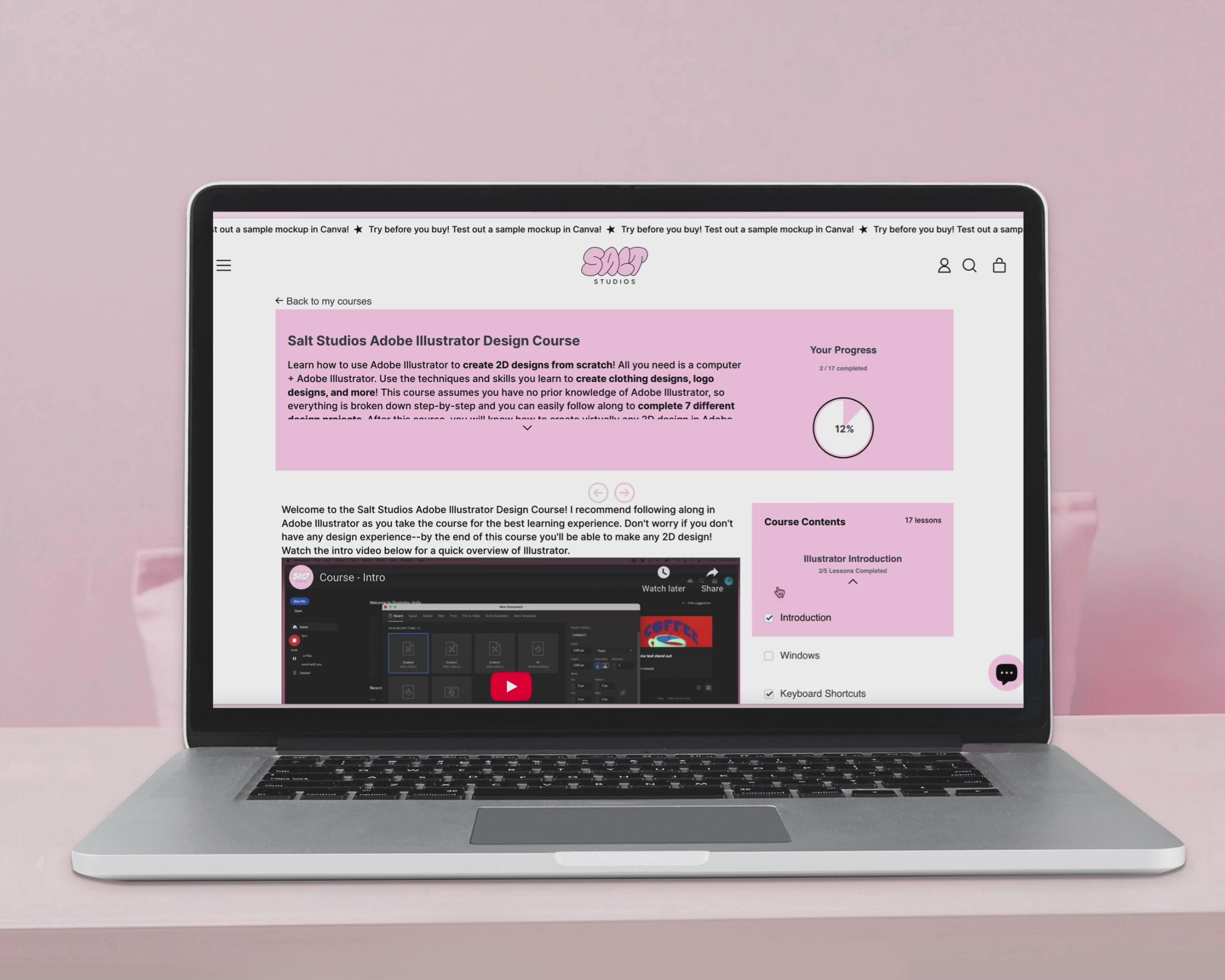 A short video showing the contents of the Adobe Illustrator Design Course