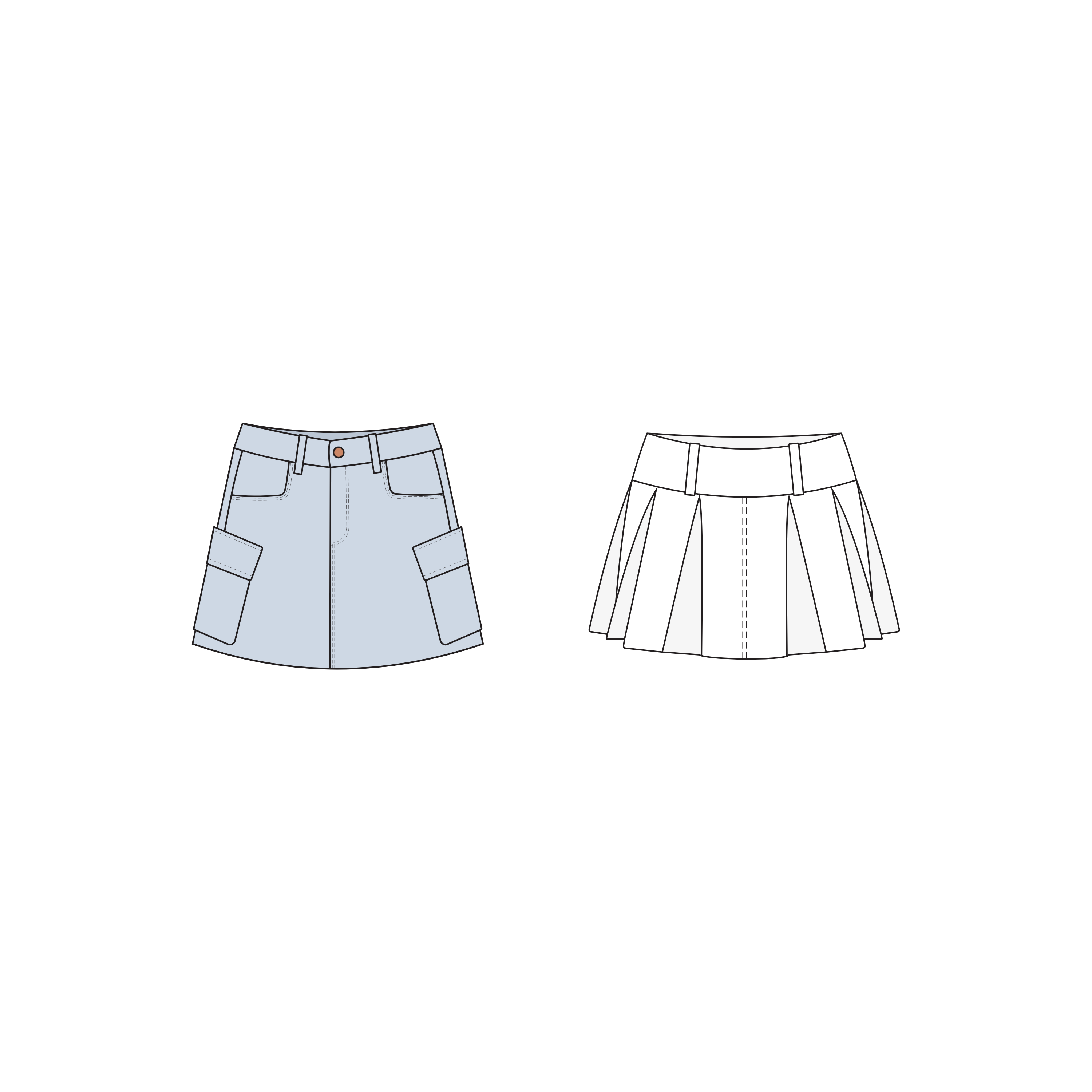 Two skirts from the That Girl V2 Mockup Pack
