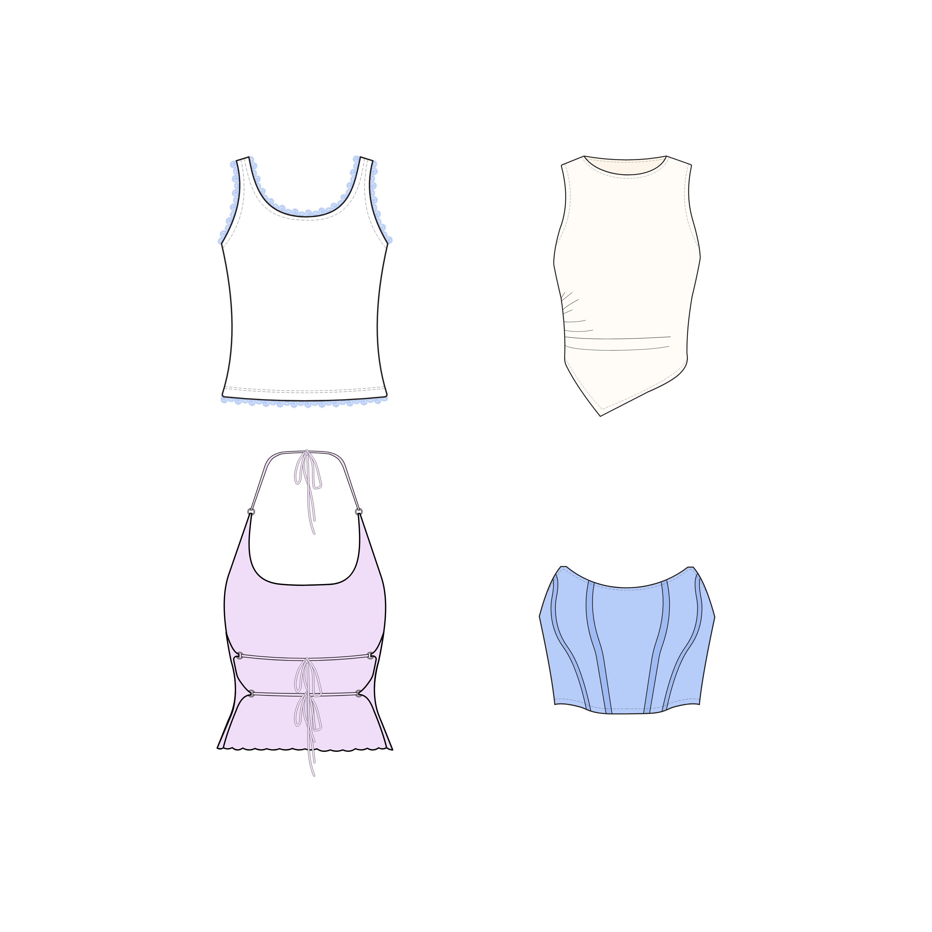 Four tank tops from the That Girl V2 Mockup Pack